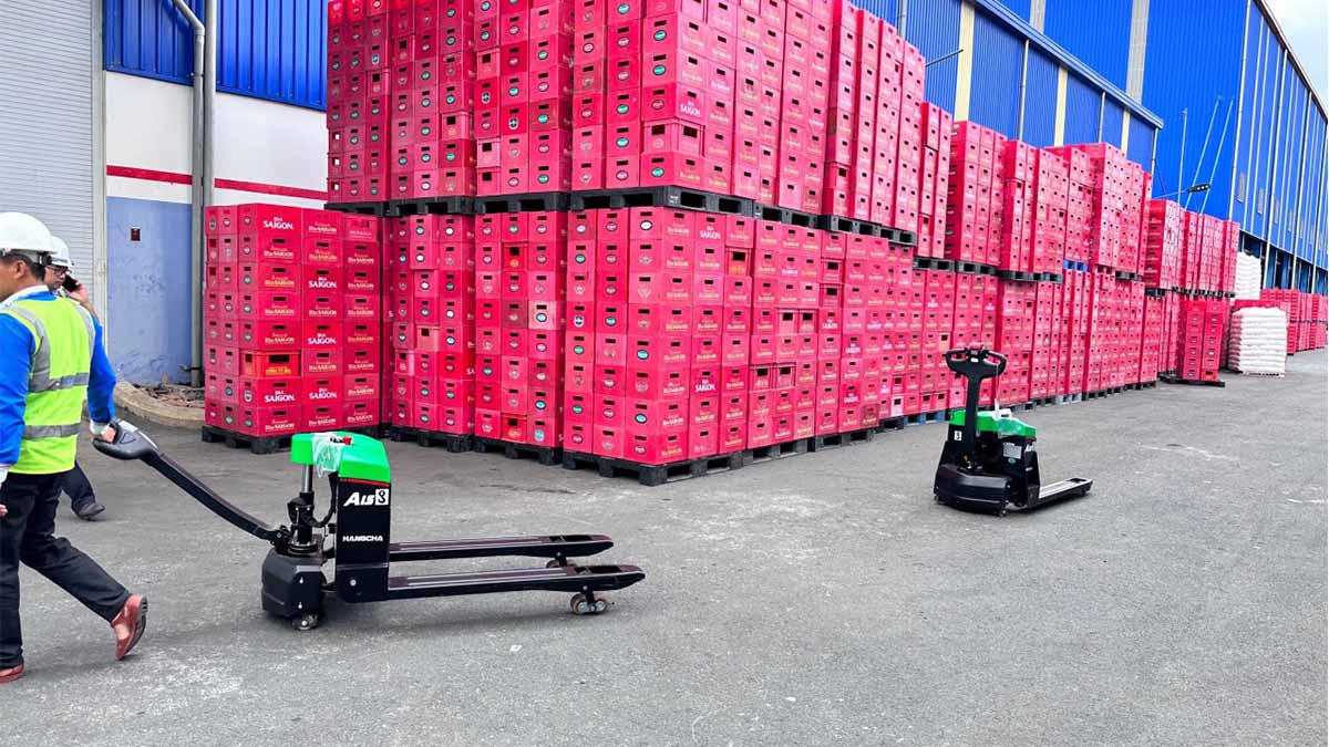 Xe nâng tay điện thấp