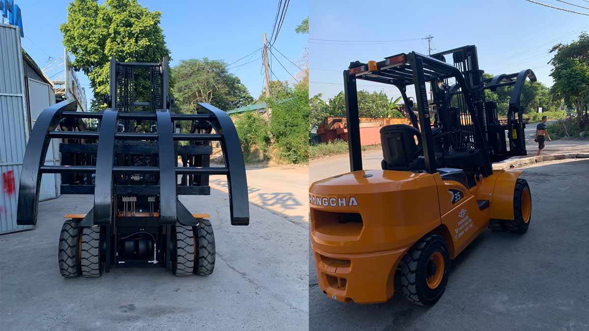 xe nâng 3.5 tấn kẹp gỗ
