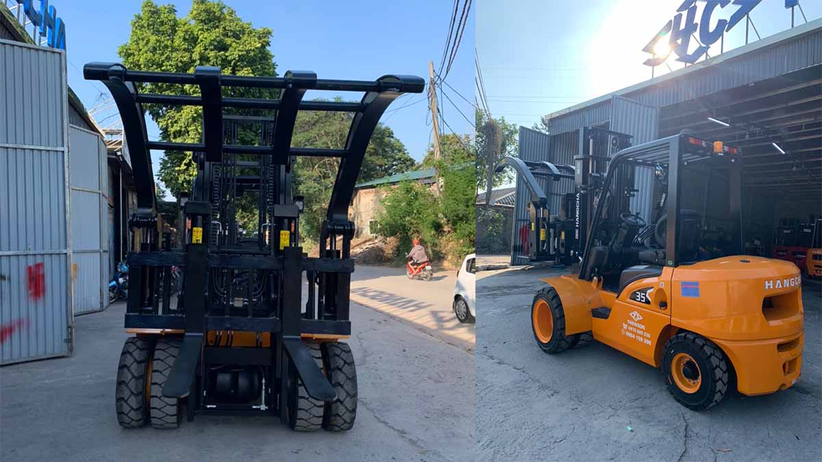 xe nâng kẹp gỗ