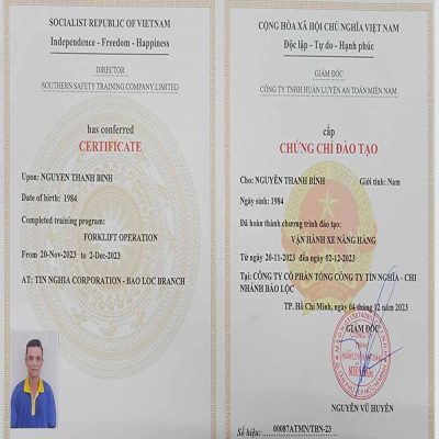 chứng chỉ lái xe nâng